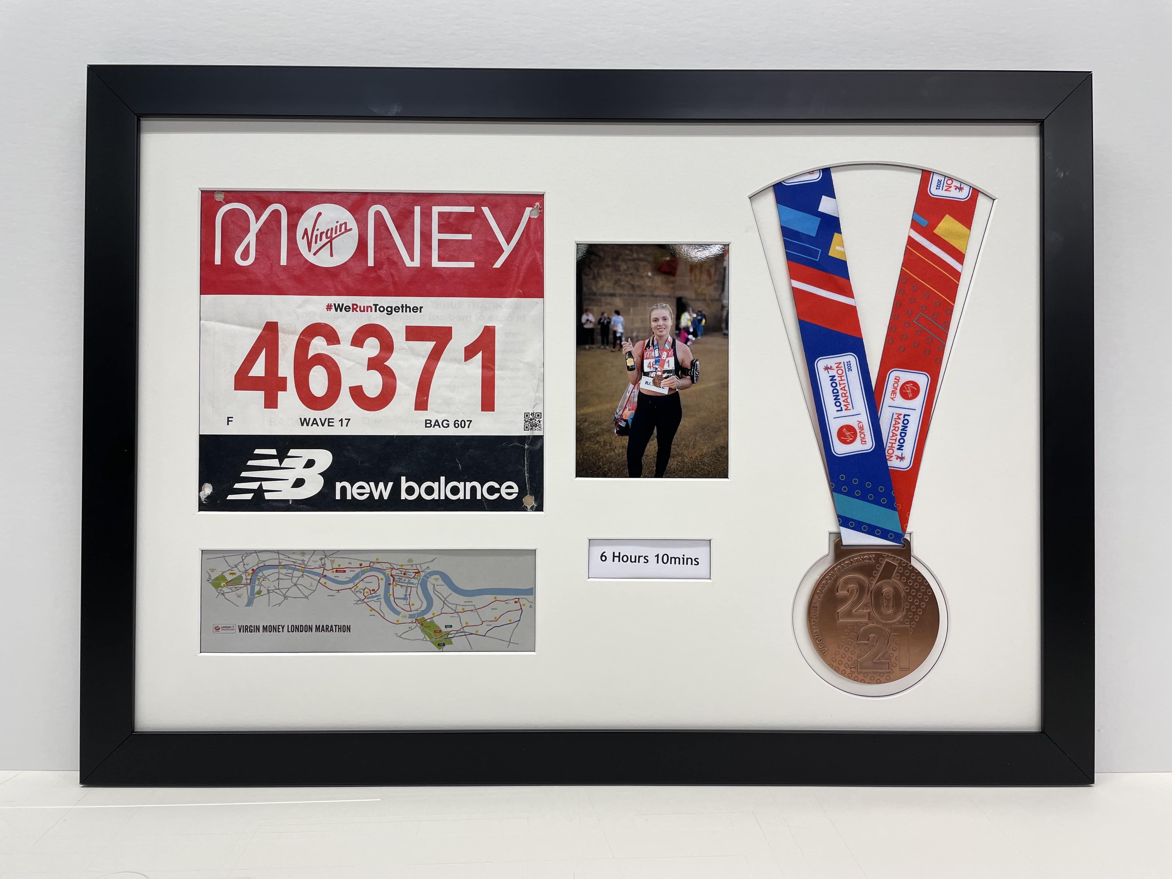 London Marathon 2021 Display Frame for medal, Title and Photo